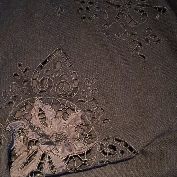 Black Wool Poncho Cape One Size Beautiful - Picture 7 of 8